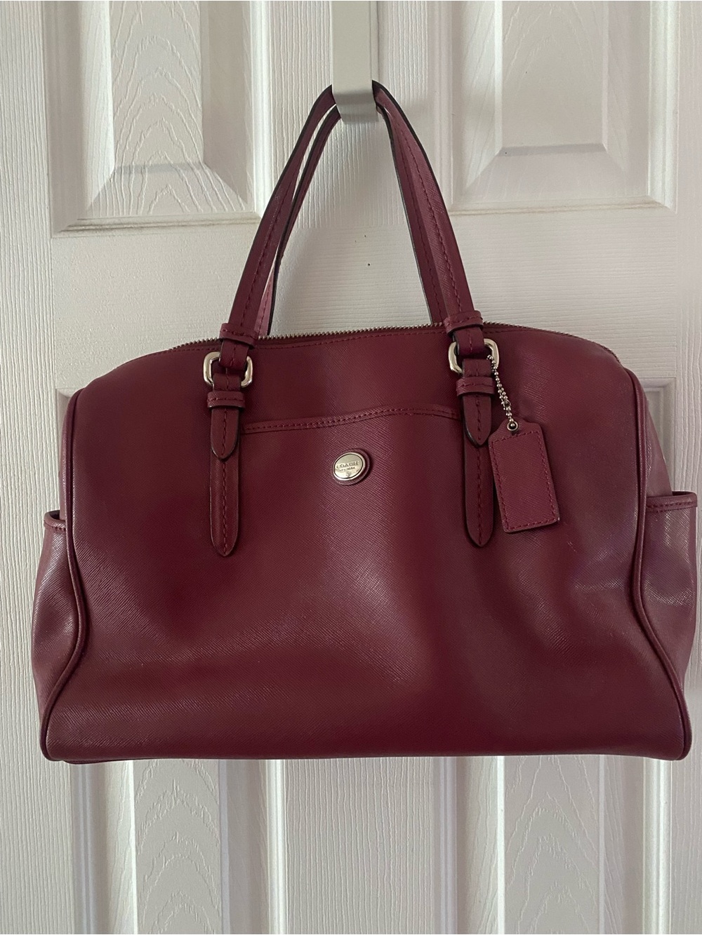 Women's Burgundy Leather Tote Bag